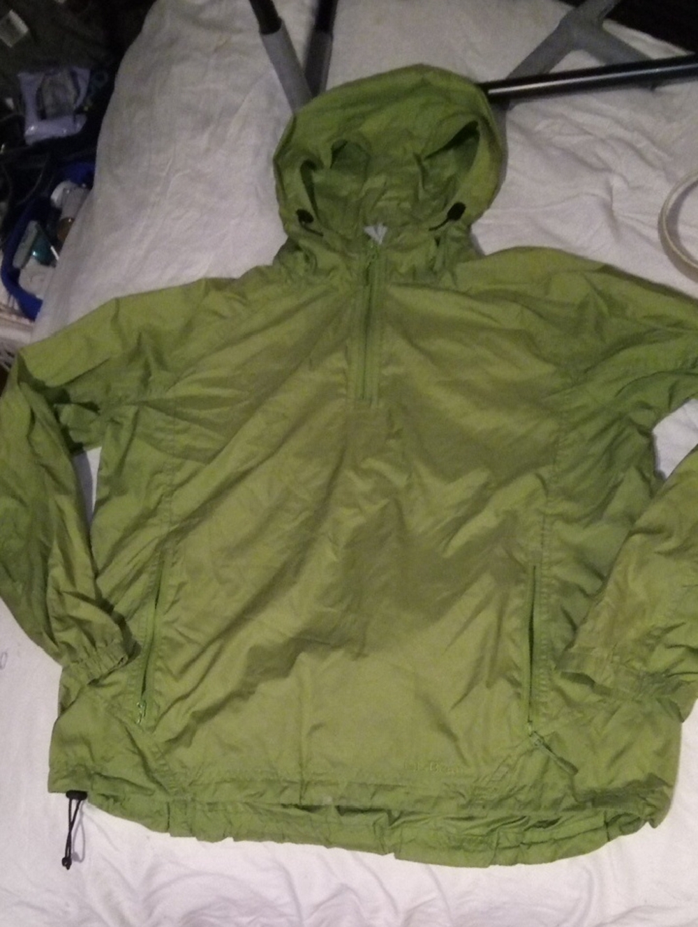 L.L. Bean Olive Green Hooded Anorak Jacket